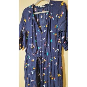 GAP Women's Size L Maxi‎ Blue Floral Boho Cottagecore Office Career Church